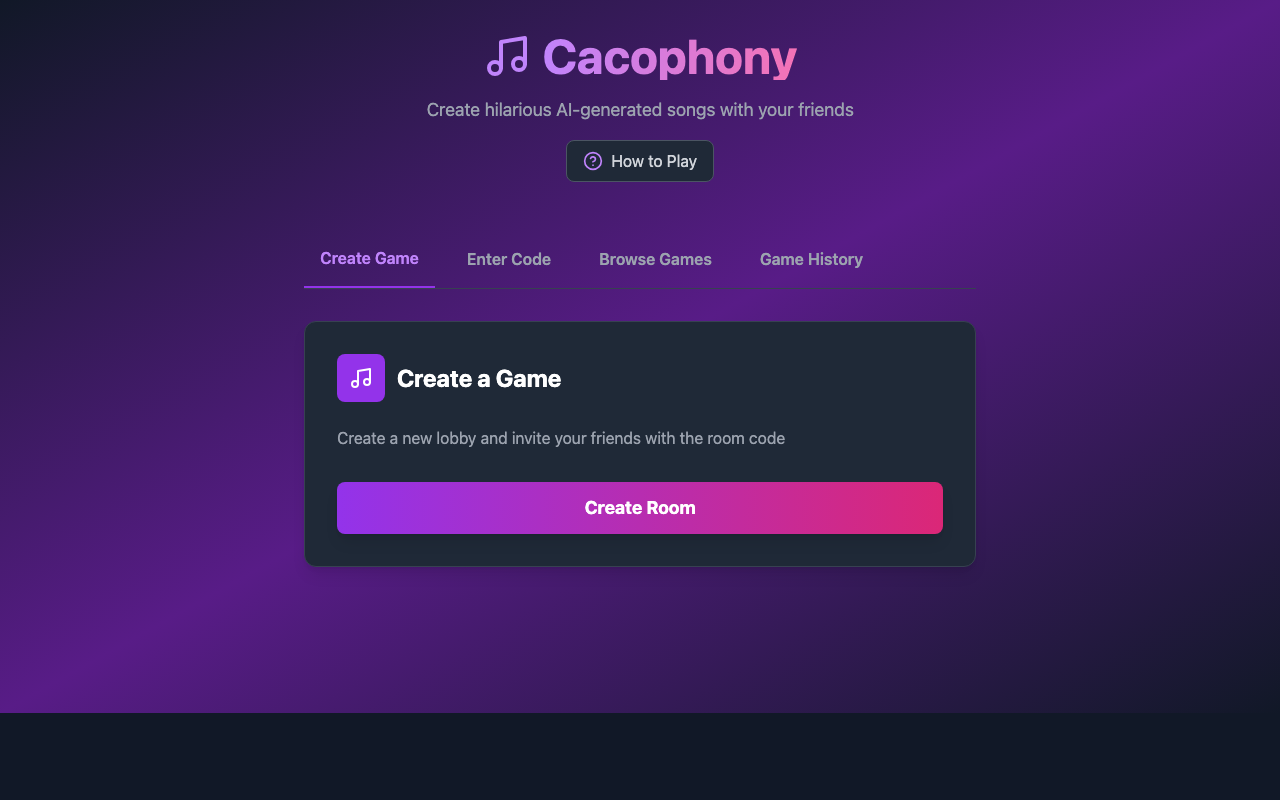 Cacophony game lobby