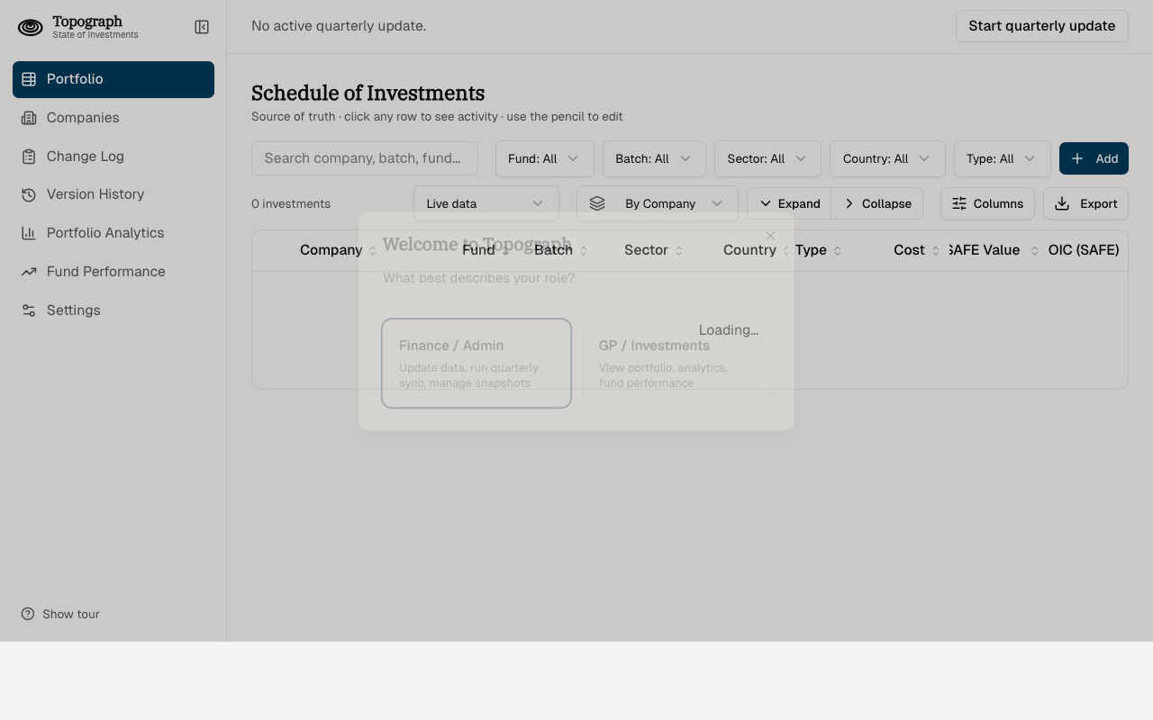 Topograph portfolio view